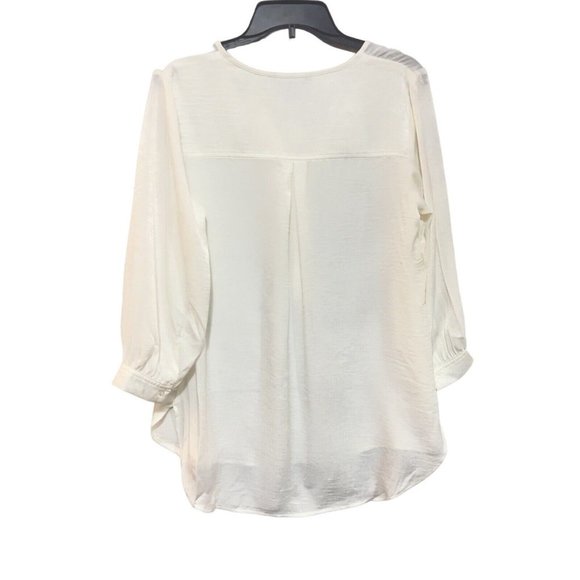 Banana Republic Women's BEIGES  100% Silk Mock Neck Long Sleeve Blouse Size XS - Picture 13 of 16